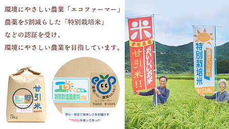 令和7年産 桜川市の 厳選 甘引米 コシヒカリ 食べ比べセット（玄米・精米） 特別栽培米 コシヒカリ こしひかり 玄米 精米 米 こめ コメ 有機肥料 桜川市産 茨城県 いばらき[BA002sa]