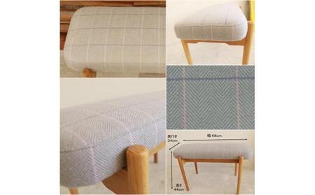 【完成品】【幅68cm】ダイニングベンチ　bolo stool Square S：グレー×ピンク・オーク材