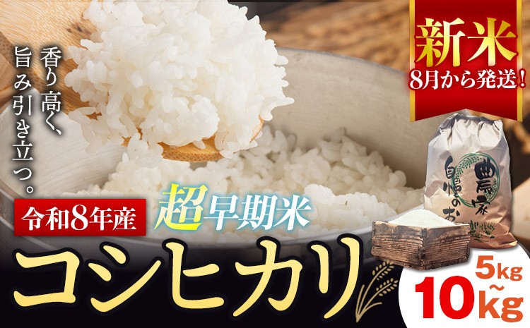 
                  新米 令和8年産 超早期米 コシヒカリ こしひかり 選べる 5kg 10kg 田嶋ファーム《8月中旬-9月中旬出荷予定》熊本県 苓北町 米 早期米 天草 苓北 国産 九州 熊本 熊本県産
                