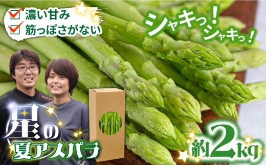 【2026年5月下旬～発送】【数量限定】【星のアスパラ】厳選 グリーン アスパラガス 約2kg / アスパラ アスパラガス 野菜 / 南島原市 / ほしのYA [SEY002]