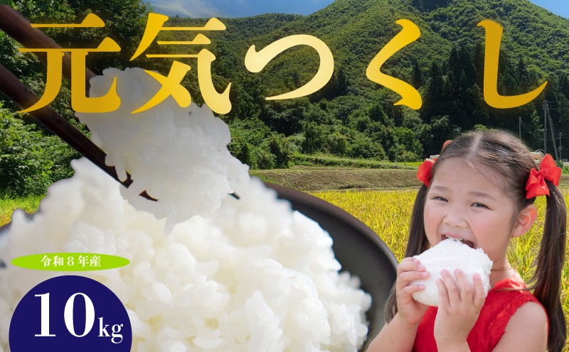 
                   元気つくし 米 10kg 令和8年産先行予約 rice ライス 米 お米 こめ コメ 白米 ブランド 数量限定 限定 国産 福岡県産米 福岡県産 長期保存 備蓄 備蓄米 防災 ご飯 飯 コメ 朝食 夕ご飯 辻園芸 福岡 川崎町
                