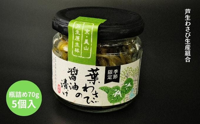 葉わさびの醤油漬け 瓶詰 5個 セット 詰め合わせ 葉わさび 