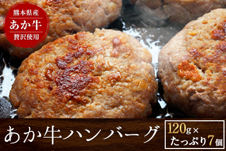 熊本の和牛 あか牛ハンバーグ 熊本産あか牛を使用した贅沢ハンバーグたっぷり7個入り《7-14日以内に出荷予定(土日祝除く)》  赤牛 あかうし 簡単 調理 惣菜 冷凍 牛 湯煎 人気 子供 こども 小