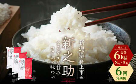 【令和7年産米】【6ヶ月定期便】村上市産 新之助 36kg （6kg×6ヶ月）コース 1027029