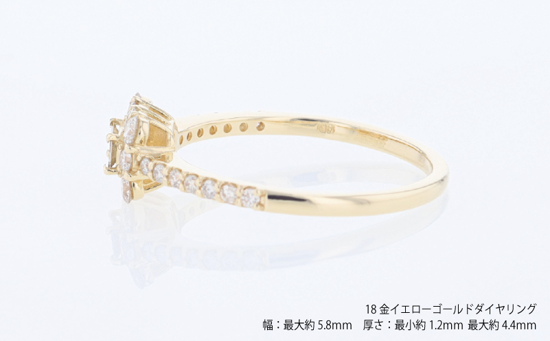 アルカンシェル 18金YGダイヤリング（計 0.50ct）【鑑別書付き ジュエリー プレゼント ギフト ファッション アクセサリー 贈り物 贈答 お祝い 記念日】 J096
