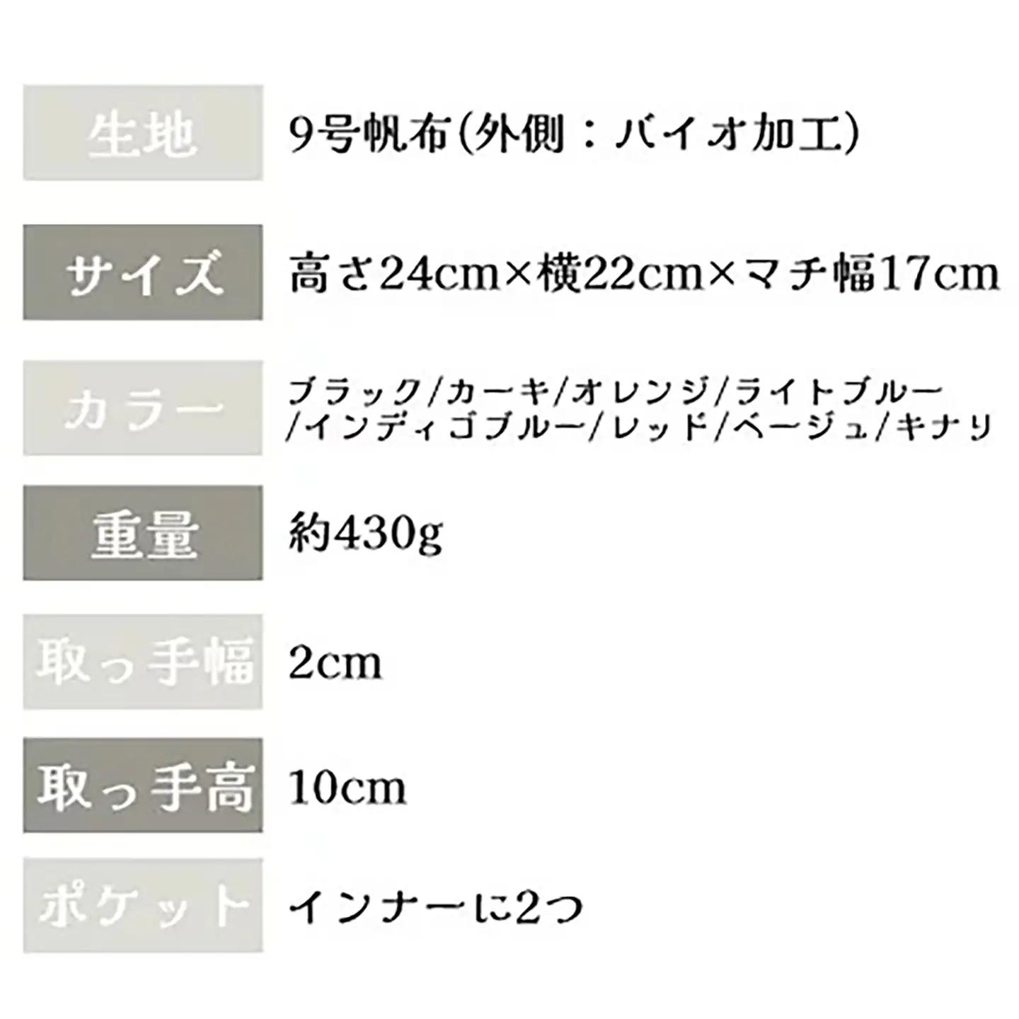 トートバッグ ごきげん・トートＳ（ ライトブルー×オレンジ ） 帆布