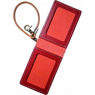 ふるさと納税 長浜市 本革ダブルパスケース【ルージュ(赤色)】