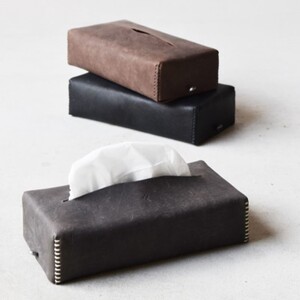 Teha’amana Tissue Cover Smoke テハマナ ティッシュカバー スモーク ブラック 革 皮 レザー 本革