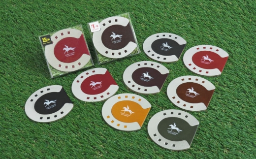 ジョッキー×コースター　牛革（ダークブラウン） 　　本革 レザー 革小物　栗東市 / 株式会社ブルズエフ [BIAU512]