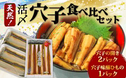 穴子 食べ比べ セット 天然 活〆 穴子開き 味醂ひもの 天然活〆穴子開き(4.5枚×2パック※1パック160g前後)･天然穴子味醂ひもの(4～6尾×1パック※1パック約80g) 国産 煮穴子 白焼き 蒲焼丼 天ぷら 愛知県 南知多町