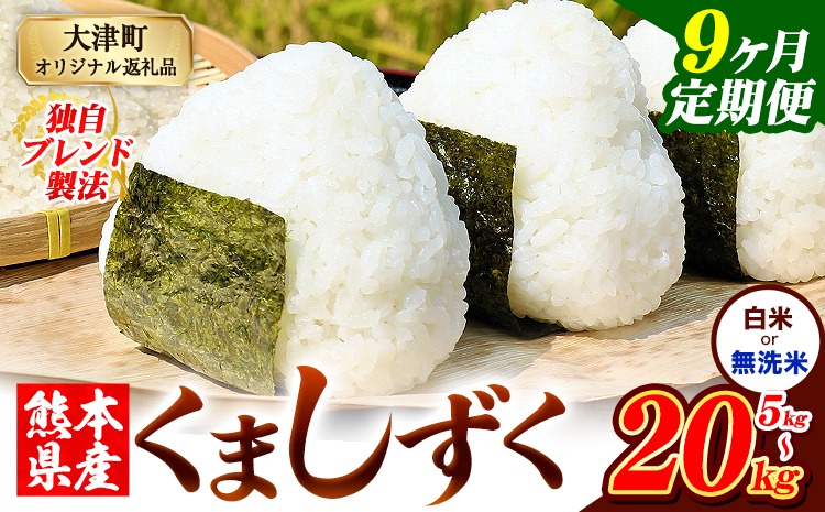 【9ヶ月定期便】熊本県産 ブレンド米 くましずく 選べる 精米方法 白米 無洗米 5kg 10kg 15kg 20kg《お申込み翌月から出荷》こめ ふるさとのうぜい コメ お米 おこめ---oz_ksztei_103500_5kg_h_mo9---