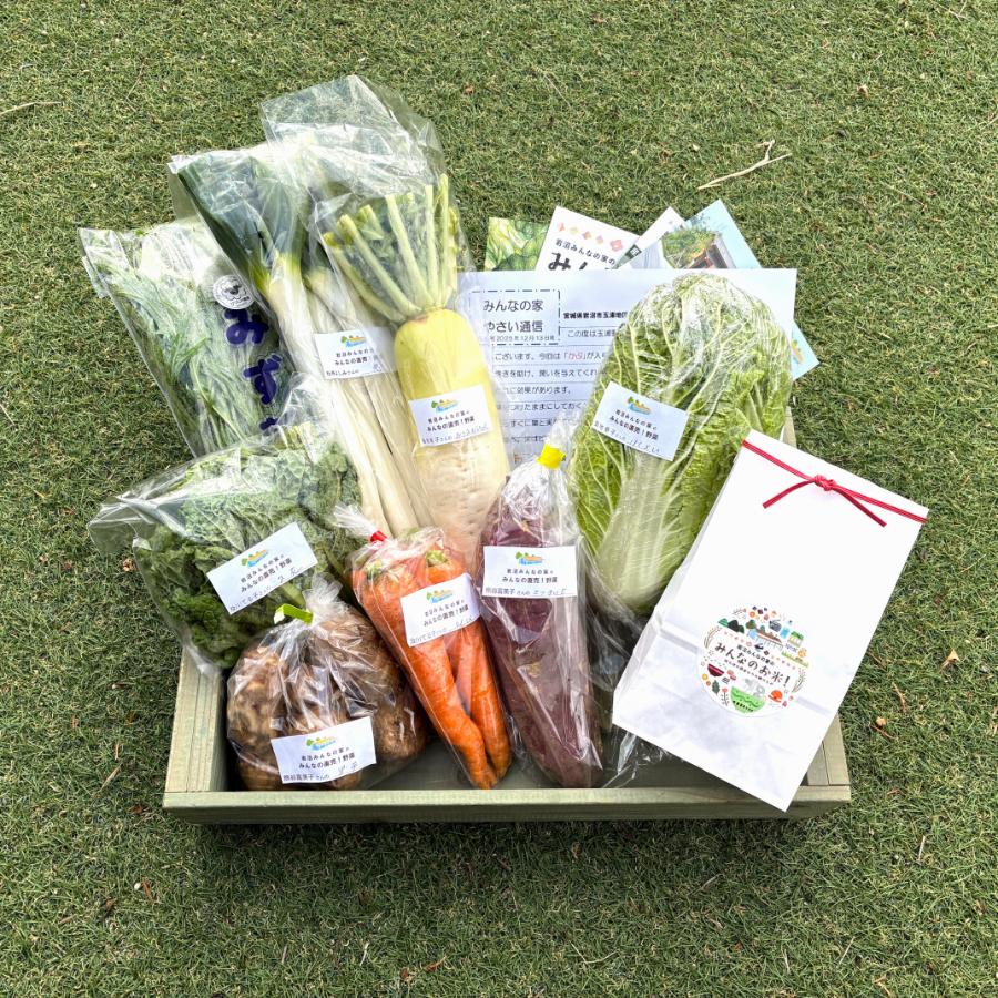 ＜岩沼みんなの家＞「みんなのお米！」1kg・「みんなの直売！野菜」7～8種セット詰め合わせ