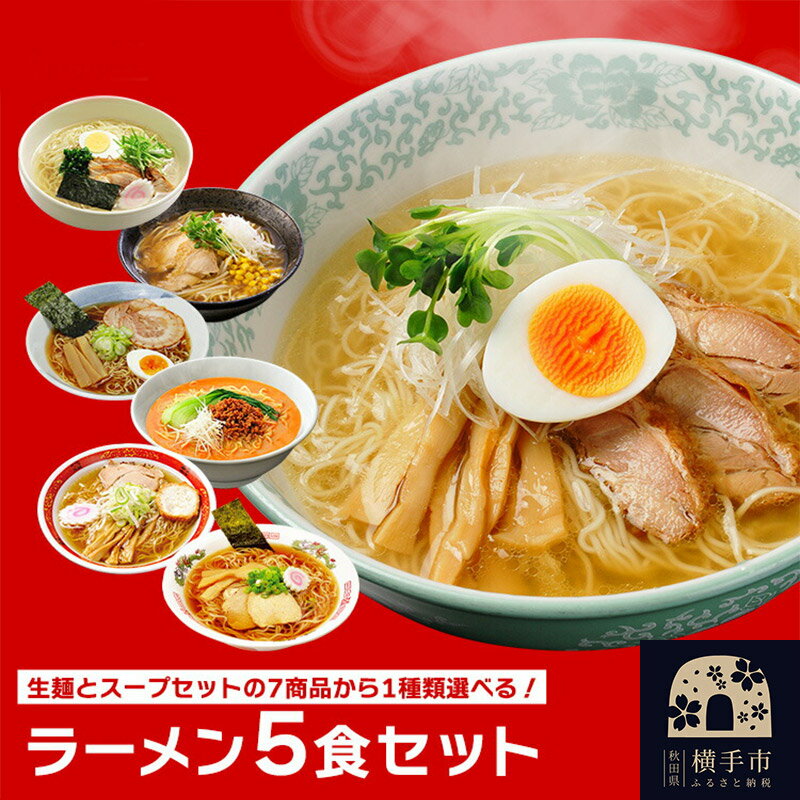【ふるさと納税】選べる林泉堂のラーメン（麺＆スープ） 5食 比内地鶏 塩ラーメン 旨味噌ラーメン コク醤油ラーメン 十文字ラーメン 担々麺 中華そば クロネコゆうパケット