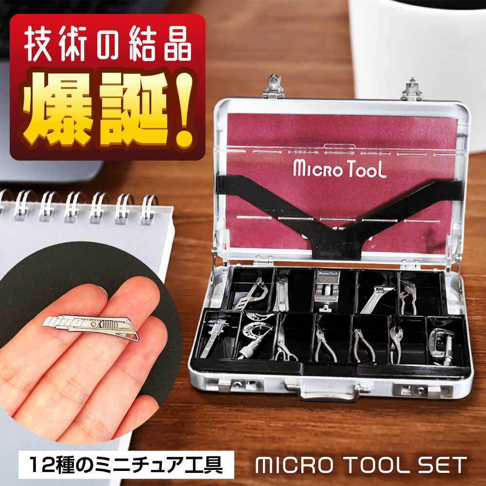 【ふるさと納税】ミニチュア 工具 小さくても本物のように動く マイクロツールセット おすすめ 人気 精密 ガジェット 雑貨 面白い プレゼント ギフト 贈り物 ペーパーウェイト 名刺入れ アルミケース ツール ミニ 小型 広島県福山市/株式会社キャステム[BACE007]