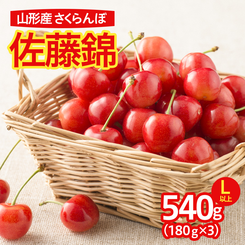  さくらんぼ 佐藤錦 600g(200ｇ×3パック)L以上 フードパック 