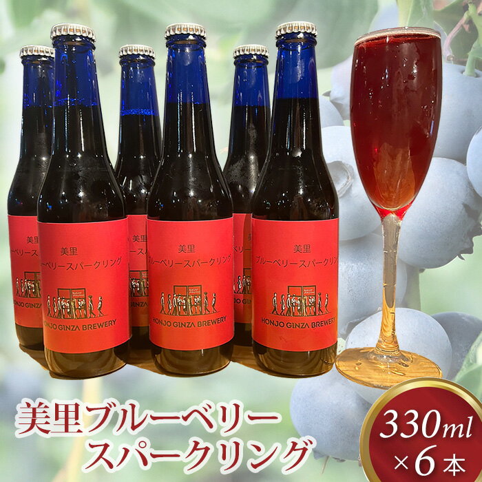 【ふるさと納税】 美里ブルーベリースパークリング 330ml 瓶【6本セット】 ／ お酒 発泡酒 酸味 微炭酸 送料無料 埼玉県 No.208