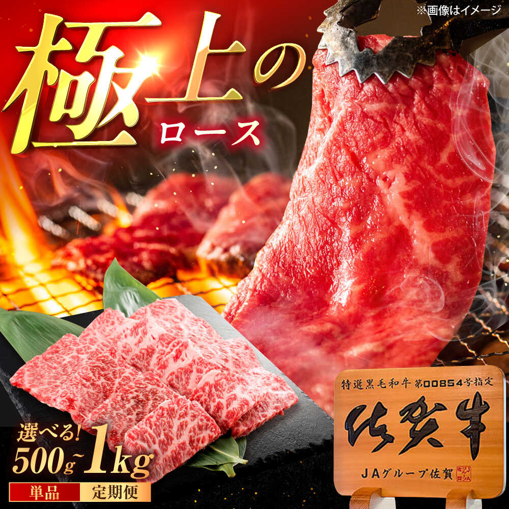 【ふるさと納税】【選べる内容量】佐賀牛 ロース 焼肉用 500g / 1kg（500g×2p） /MKミート武雄[UEM054]佐賀牛 ロース 焼肉用 和牛 黒毛和牛 BBQ バーベキュー 牛肉 霜降り A5ランク おうち焼肉 キャンプ アウトドア 高級 ギフト 贈答用 ご褒美 贅沢 柔らかい ジューシー