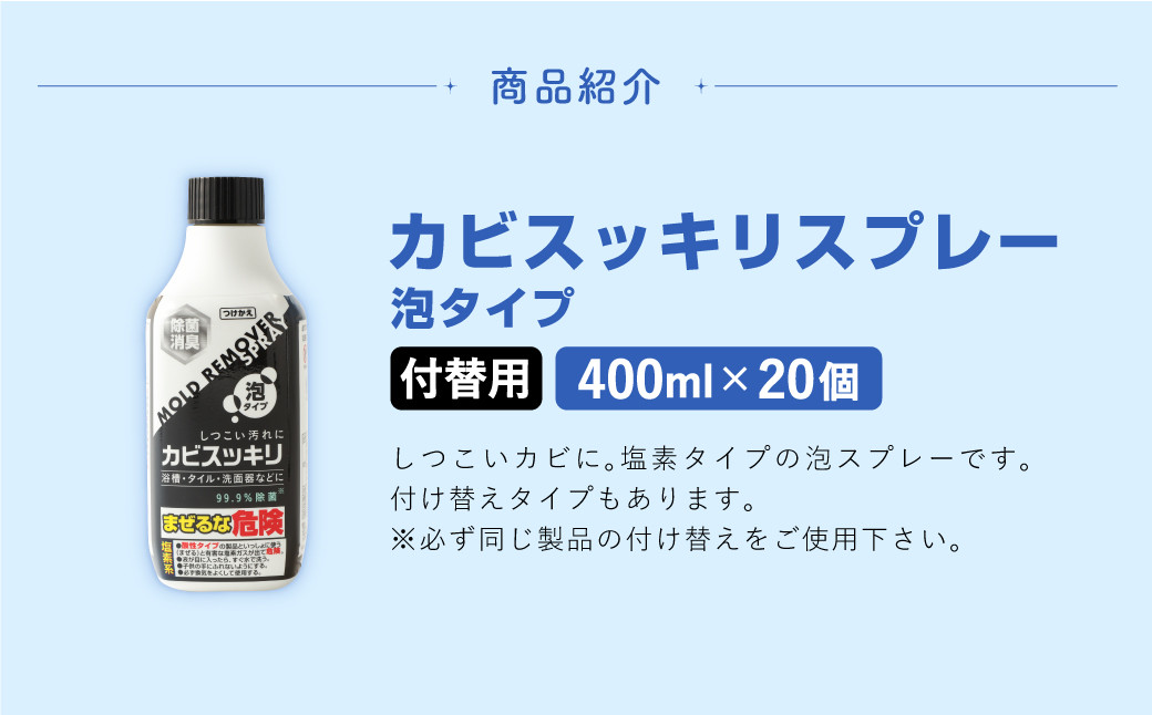 付替用 カビスッキリスプレー 防カビ お掃除 泡スプレー