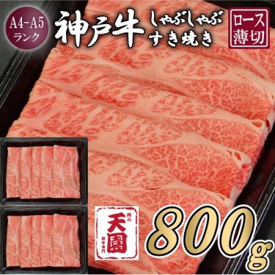 
                  ＜ふるさと納税＞＜肉の天園＞神戸牛 霜降り ロース しゃぶしゃぶすき焼き 800g【1737087】
                