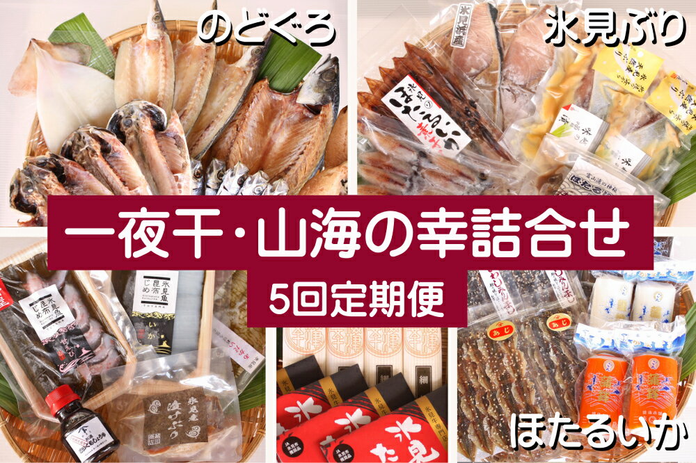 【ふるさと納税】【5ヶ月隔月or連続お届け】氷見堀与 一夜干・昆布〆刺身・山海の幸詰合＜氷見鰤・蛍いか・のどぐろ入＞