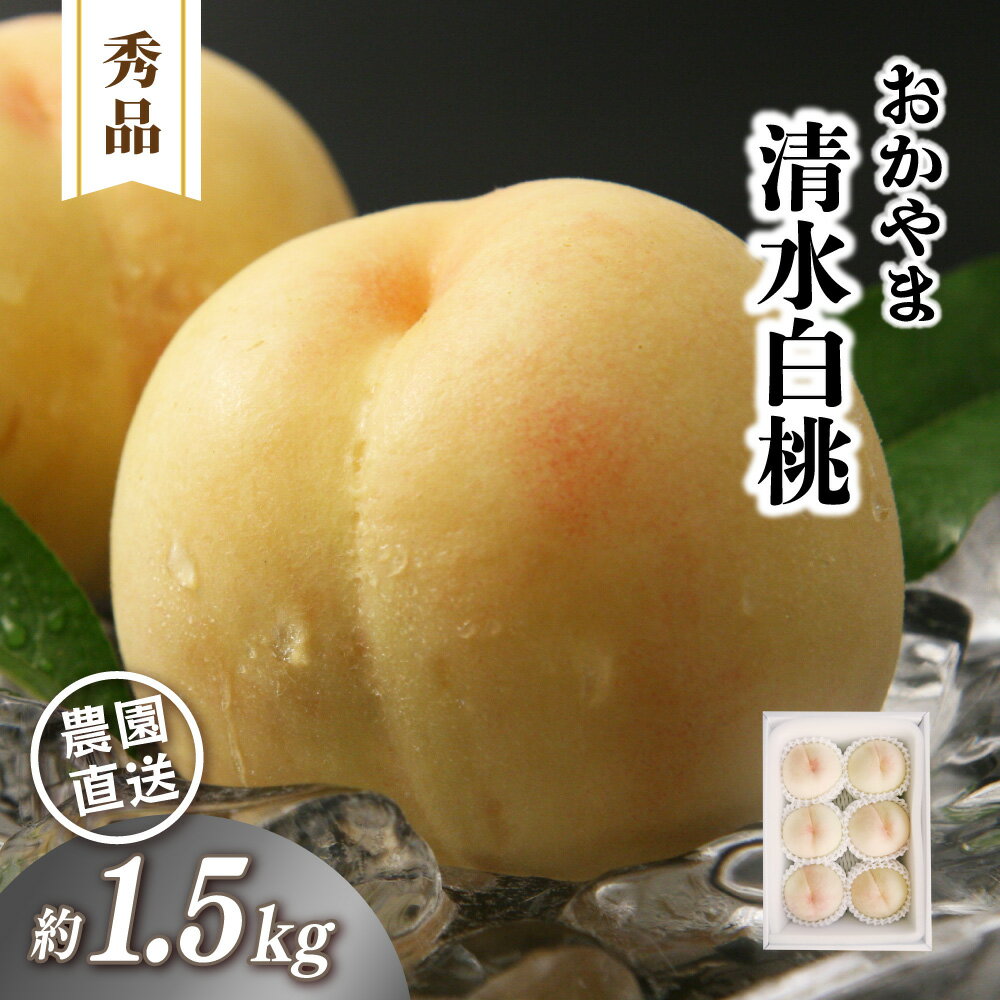 【ふるさと納税】 おかやま 清水白桃 秀品 約1.5kg 【2026年先行予約】 桃 白桃 清水白桃 贈答 お中元 ギフト 岡山県産 産直 高級 もも モモ フルーツ 果物 くだもの 岡山県 【配送不可地域：北海道／沖縄県／離島】 momo02