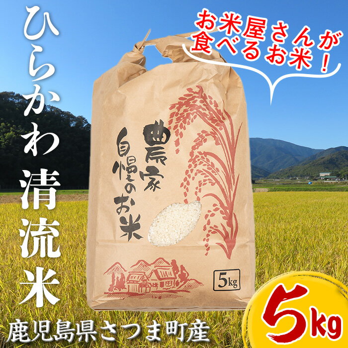 【ふるさと納税】鹿児島県さつま町平川産限定！ひらかわ清流米(5kg)農家さんのおすそわけ♪白米！ 鹿児島 国産 九州産 白米 精米 お米 こめ コメ ごはん ご飯【ひらかわ屋】