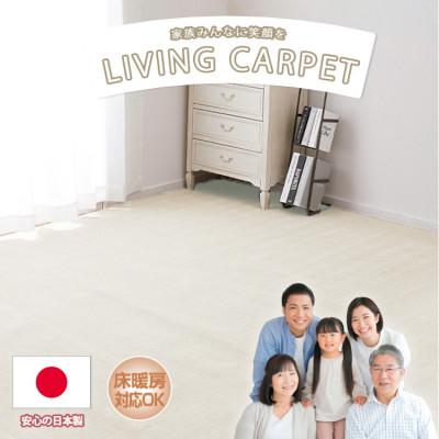 ふるさと納税 和泉市 【江戸間8畳】ベーシックカラーリビングカーペット アイボリー(ストーリー8畳IV)