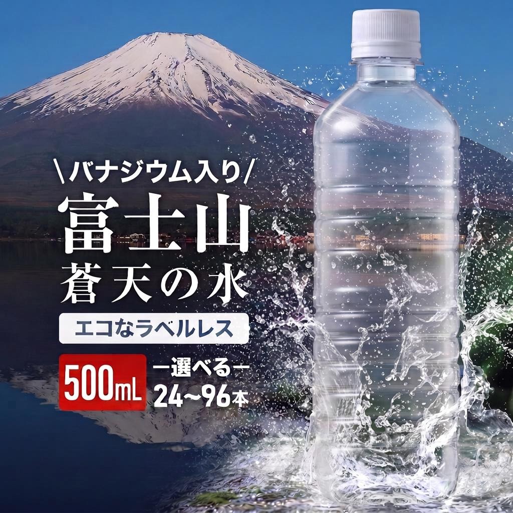 【ふるさと納税】 富士山蒼天の水 ラベルレス 500ml 24本 48本 96本 天然水 ミネラルウォーター 水 シリカ お水 飲料水 保存水 高評価 人気 ペットボトル 大容量 防災 備蓄 アウトドア キャンプ 熱中症対策 ※沖縄離島配送不可 YC002