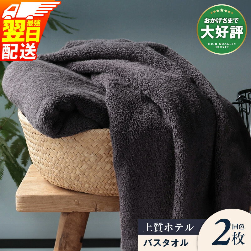 【ふるさと納税】 ヒオリエ バスタオル 2枚 【最強翌日配送】 選べる3色 上質ホテルタオル 泉州タオル 厚手 約1000匁 パイル 無地 吸水力 上質感 柔らかい ホテル仕様 単色 新生活 新生活応援