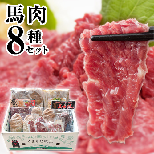 純国産馬肉8種セット 計2200g 熊本肥育 2年連続農林水産大臣賞受賞 馬刺し《60日以内に出荷予定(土日祝除く)》---mna_fba8syu_60d_22_25000_2200g---