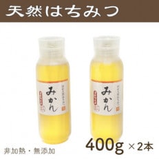 竹内養蜂の蜂蜜1種(みかん2本) 各400g プラスチック便利容器