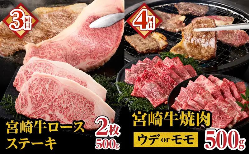 宮崎牛よくばり定期便全6回 ステーキ 焼肉 スライス