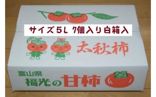 
            甘柿　太秋柿5L×7個入（2.53kg以上） 白箱入り【2025年10月17日頃より発送】
          
