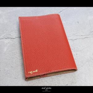 maf pinto (マフ ピント) レザーブックカバー 四六判サイズ ADRIA LINE フレッシュレッド 本革 日本製