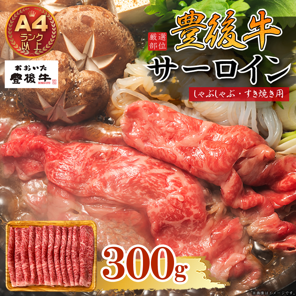 【厳選部位】豊後牛サーロインしゃぶしゃぶすき焼き用 300g　D18