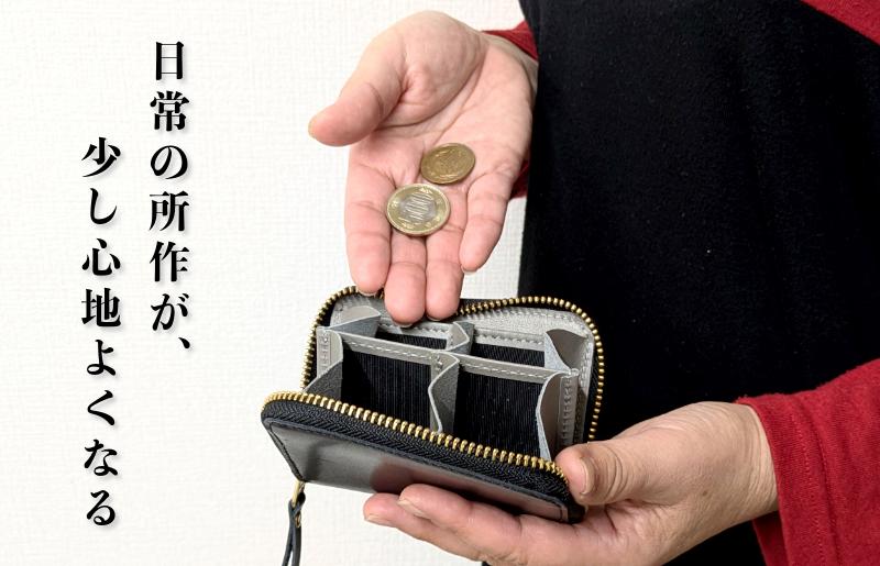 板谷革工房 本革小銭入れ「整然の手仕事」〈4仕切り・小銭整理〉（ブラック） 099H4372