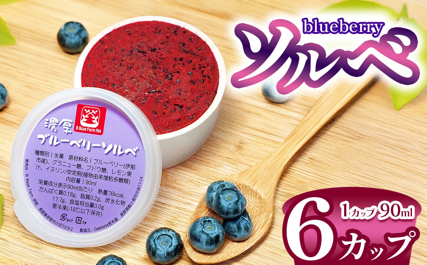 
                  ブルーベリーソルベ（シャーベット）　90ml×6カップ【011-a1】 | ブルーベリー アイス フルーツ シャーベット ソルベ 果実 デザート ひんやり 果物 長野県産 長野県 信州 伊那市
                