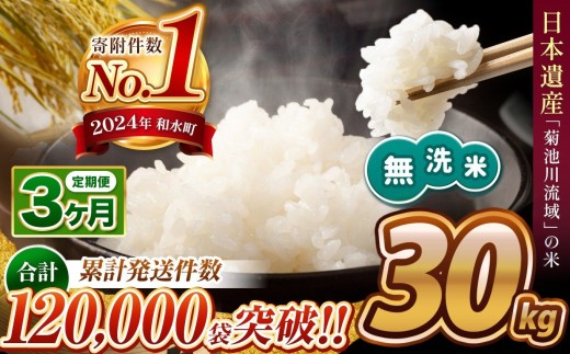 【令和7年産】【定期便3回】 熊本県産 ほたるの灯り 無洗米 30kg | 小分け 5kg × 6袋  熊本県産 こめ 米 無洗米 ごはん 銘柄米 ブレンド米 複数原料米 訳あり 規格外 不揃い 人気 日本遺産 菊池川流域 こめ作り ごはん ふるさと納税 返礼品