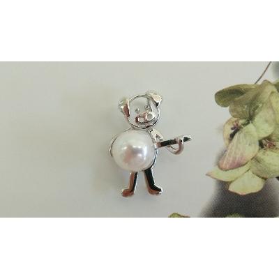 ふるさと納税 鳥羽市 伊勢志摩あこや本真珠ペンダント(ぶた)SV製 N-58