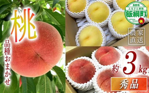 季節の桃 もも 秀品 3kg ( 品種はおまかせ ) 特別栽培 配送先は本州限定 2025年8月上旬頃から2025年9月下旬頃まで順次発送予定 令和7年収穫分 信州 果物 フルーツ モモ 桃 長野 17500円 予約 長野県 飯綱町 [1915]