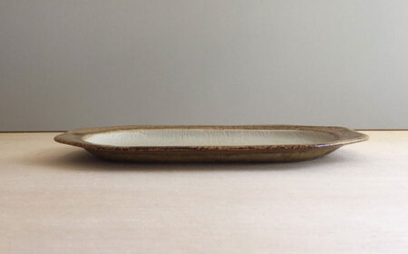 【瀬戸焼】 Plain 21.5cm プレート 中皿 2枚 (茶) 【カネ三商店】 / 食器 皿 プレート ギフト / 瀬戸市[BBDD049]