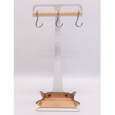 ふるさと納税 八潮市 マスクツリーmini白・革トレイセット　1個