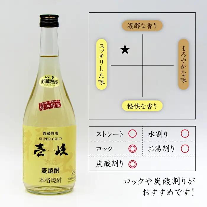 麦焼酎 お酒 飲み比べ 壱岐スーパーゴールド 玄海酒造 22度 720ml 2本 [JDB022] 麦焼酎 13000円