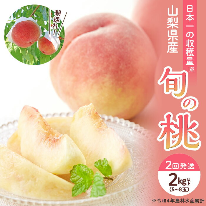 【ふるさと納税】ふるさと納税 山梨県産 桃 先行予約 人気 ギフト プレゼント お祝い 白桃 山梨県 昭和町 贈り物 送料無料 おすすめ もも 青果 旬の桃 【2025年発送 定期便】山梨県産 旬の桃2回発送 (白鳳系2kg以上・白桃系2kg以上)ふるさと納税 先行予約SWAB002