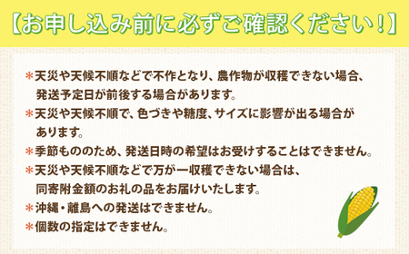 【先行予約】木更津産とうもろこし　農園おまかせパック約5キロ（１０～１5本入） KCN001