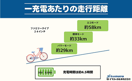 【サイモト自転車】イーコンシャス ココット 246 電動アシスト自転車 24型 6段変速 マットチェリー - 24インチ ６段ギア 変速あり 電動自転車 電動アシスト 埼玉県 幸手市【完全組立】