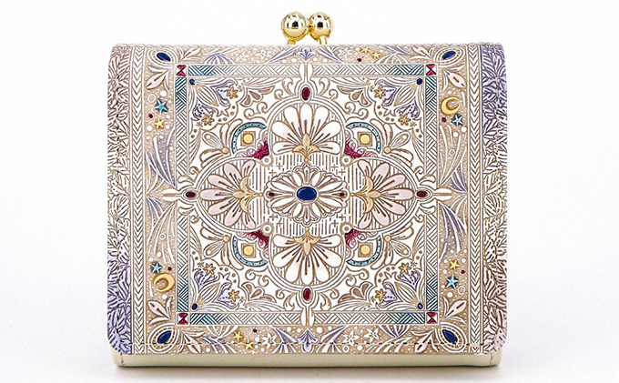 【文庫屋大関】三つ折りミニ財布　夢幻のタピ【皮革工芸品】 ファッション 小物 民芸品 お札 カード 小銭 手のひらサイズ コンパクト 大人かわいい 牛革 手作り 国産 