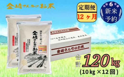 【令和6年産 新米予約】「金崎さんちのお米」定期便10㎏×12回 (6-11)