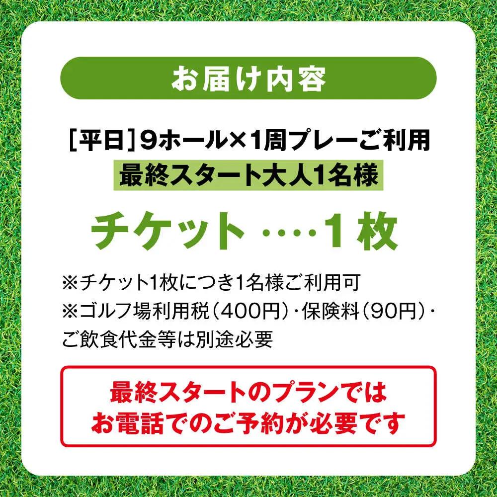 平日大人1人最終スタートゴルフプレー券【(株)葉山産業】[ASAS006]