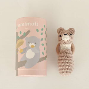 HOPPL 手編みのおもちゃAmimals(ラトルタイプ・くま)